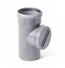 Ревизия НПВХ серая Дн 110 б/нап в комплекте с крышкой Хемкор 2391074