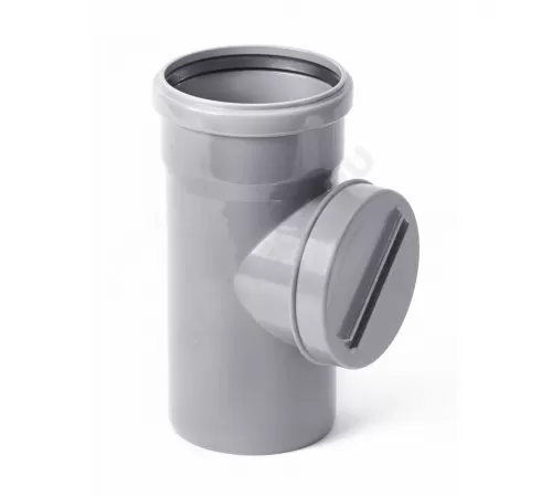 Ревизия НПВХ серая Дн 110 б/нап в комплекте с крышкой Хемкор 2391074