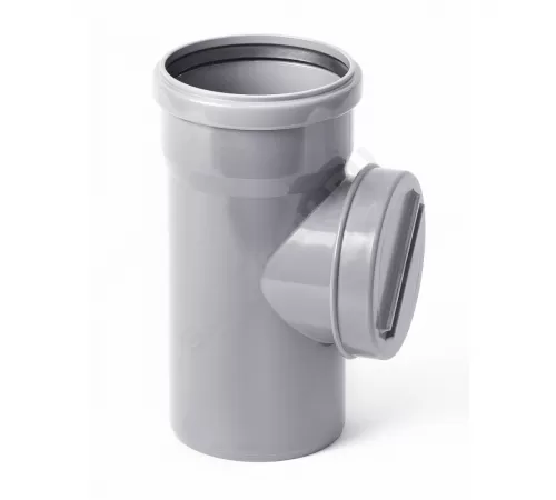 Ревизия НПВХ серая Дн 110 б/нап в комплекте с крышкой Хемкор 2391074