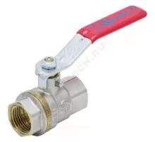 Кран шаровой латунь никель 1001 Euro Ду 20 Ру30 ВР полнопроходной рычаг красный Aquasfera 1001-02 .