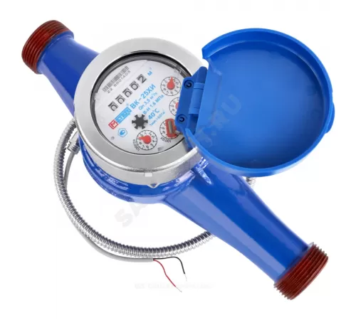 Счётчик х/в крыльчатый многоструйный Ду 32 Ру16 Qn=6 м3/ч 40С L=260мм резьба импульсный В/К ВК-ХИ Метер