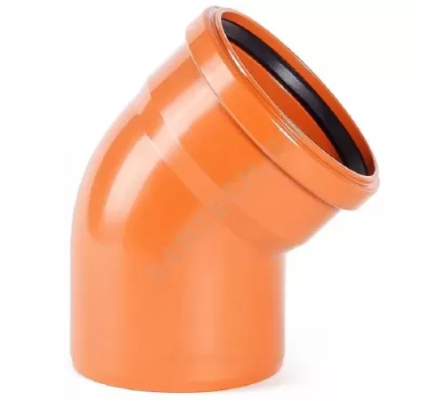 Отвод НПВХ коричневый Дн 200х15гр б/нап в/к 2481158