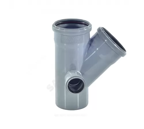 Крестовина PP-H 2-плоскостная левая и правая серая Дн 110х110х50х45гр б/нап RTP (РосТурПласт) 36532