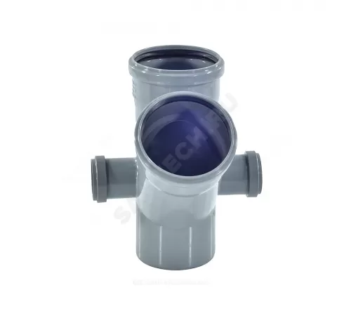 Крестовина PP-H 2-плоскостная левая и правая серая Дн 110х110х50х45гр б/нап RTP (РосТурПласт) 36532