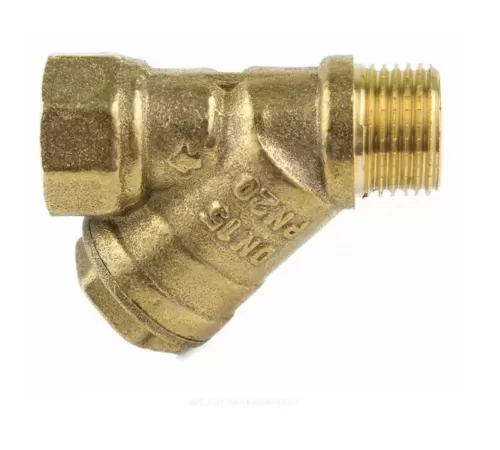 Фильтр сетчатый Y-образный латунь Ду 15 Ру20 1/2" ВР/НР ФС с пробкой SantechSystems