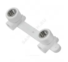 Планка PP-R монтажная белая Дн 20х1/2" ВР под смеситель с водорозетками PRO VALFEX 10124020-PRO