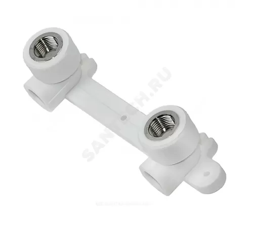 Планка PP-R монтажная белая Дн 20х1/2" ВР под смеситель с водорозетками PRO VALFEX 10124020-PRO