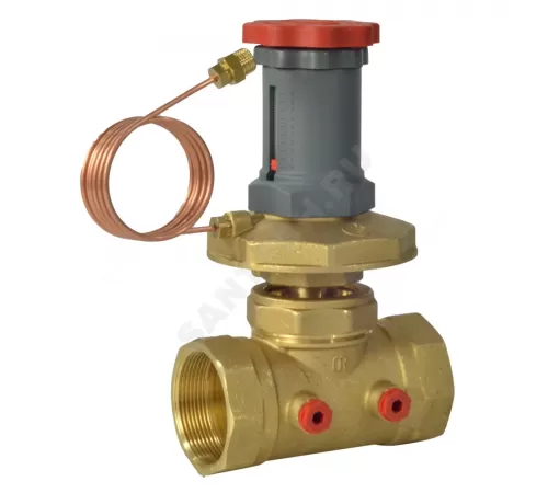 Клапан балансировочный автомат латунь R206C Ду 40 Rp1 1/2" Ру16 ВР 5-60 кПа Kvs=11.72м3/ч без ниппелей Giacomini R206CY107