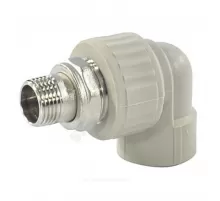 Угольник PP-R комбинированный разъемный серый Дн 25х1/2" НР для радиатора VALFEX 10238134Г