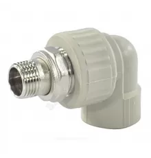 Угольник PP-R комбинированный разъемный серый Дн 25х1/2" НР для радиатора VALFEX 10238134Г