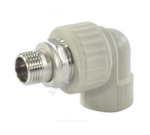 Угольник PP-R комбинированный разъемный серый Дн 25х1/2" НР для радиатора VALFEX 10238134Г