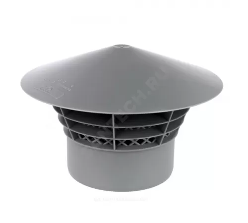 Зонт PP-H вентиляционный серый Дн 50 б/нап RTP (РосТурПласт) 40368