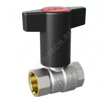 Кран шаровой латунь никель Pride Ду 20 Ру40 ВР с Т-рукояткой красной аналог 11б27п1 LD 47.340.20