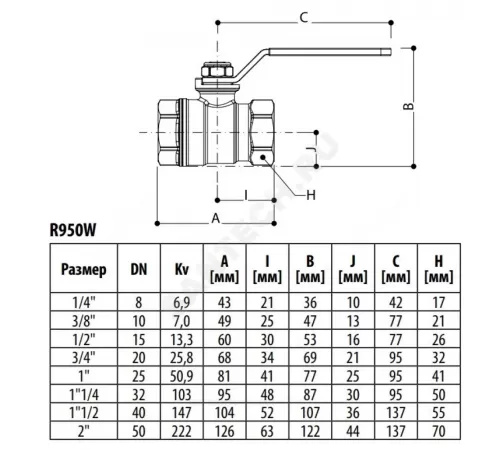 Кран шаровой DADO латунь никель R950W Ду 20 Ру42 ВР полнопроходной рычаг зеленый Giacomini R950WX004