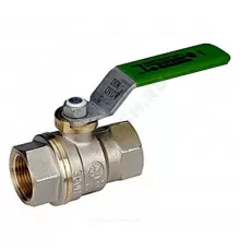 Кран шаровой DADO латунь никель R950W Ду 50 Ру35 ВР полнопроходной рычаг зеленый Giacomini R950WX008