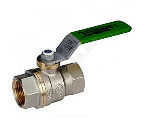 Кран шаровой DADO латунь никель R950W Ду 20 Ру42 ВР полнопроходной рычаг зеленый Giacomini R950WX004