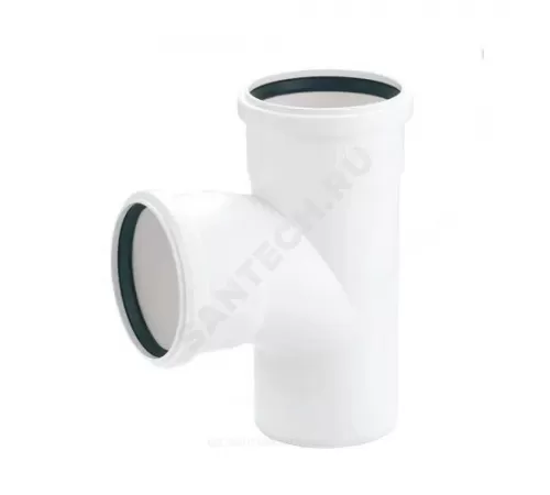 Тройник PP-H переходной бесшумный белый RAUPIANO PLUS Дн 110х50х87гр б/нап в/к Rehau 11213241002