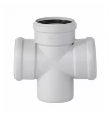 Крестовина PP-MD 1-плоскостная бесшумная светло-серая Skolan Safe SKDA Дн 110х110х110х87гр (DN110х110х110) б/нап в/к Ostendorf 335900