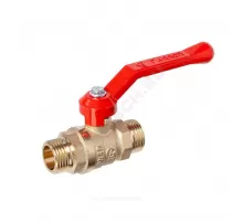 Кран шаровой латунь Стандарт 223 аналог 11б27п1 Ду 20 Ру40 НР рычаг красный ГАЛЛОП 0107289