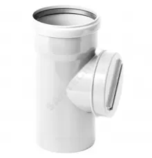 Ревизия НПВХ белая Дн 110 б/нап бесшумная в комплекте с крышкой ШУМЭКС Хемкор 2391055