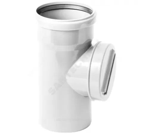 Ревизия НПВХ белая Дн 110 б/нап бесшумная в комплекте с крышкой ШУМЭКС Хемкор 2391055