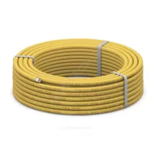 Труба гофрированная сталь нерж в желтой оболочке SS304 15A Ру15 отожженная для газоснабжения бухта 20м STAHLMANN SP3041502020