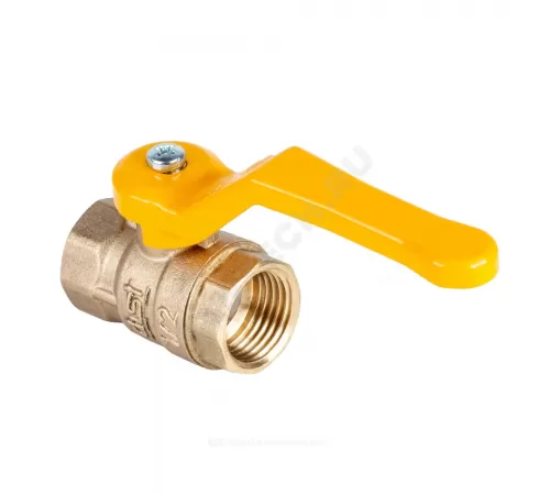 Кран шаровой латунь никель газ Стандарт Ду 15 Ру40 ВР полнопроходной рычаг Dist Н411Р