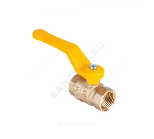 Кран шаровой латунь никель газ Стандарт Ду 15 Ру40 ВР полнопроходной рычаг Dist Н411Р