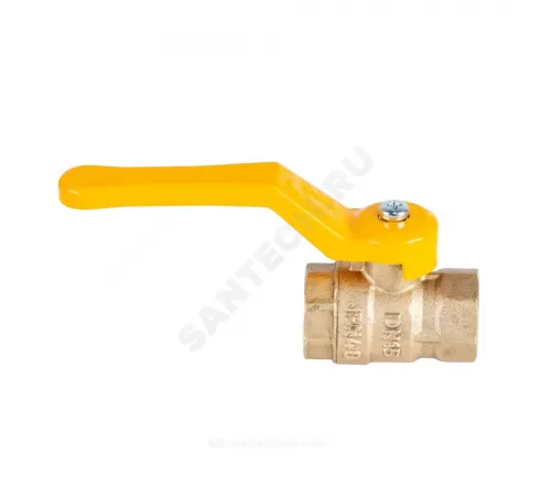 Кран шаровой латунь никель газ Стандарт Ду 15 Ру40 ВР полнопроходной рычаг Dist Н411Р