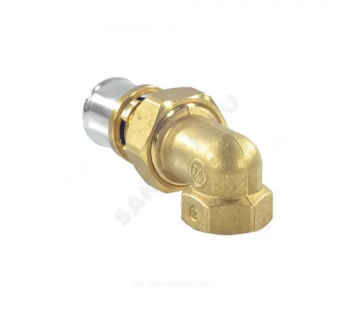 Угольник разъемный для МП/PE-X труб латунь пресс Дн 16х1/2"х90гр ВР RM19 Giacomini RM19Y037