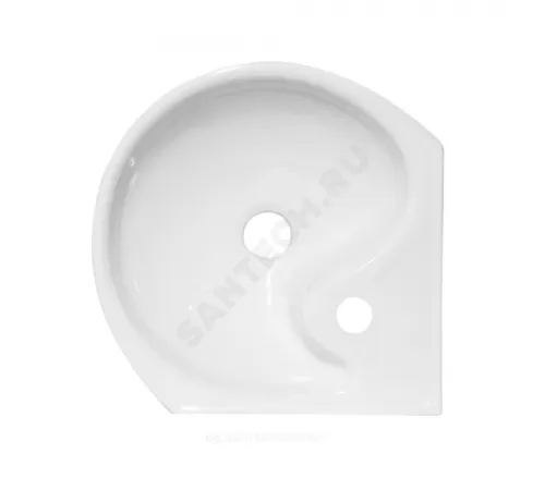 Умывальник угловой подвесной Радуга 35 1 отверстие под смеситель по центру Оскольская керамика 41701000505