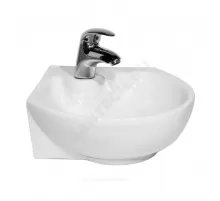 Умывальник угловой подвесной Радуга 35 1 отверстие под смеситель по центру Оскольская керамика 41701000505