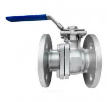 Кран шаровой нерж SS304 двухсоставной Ду 15 Ру40 фл L=125мм под электропривод с рукояткой ISO F03/F04 полнопроходной Benarmo