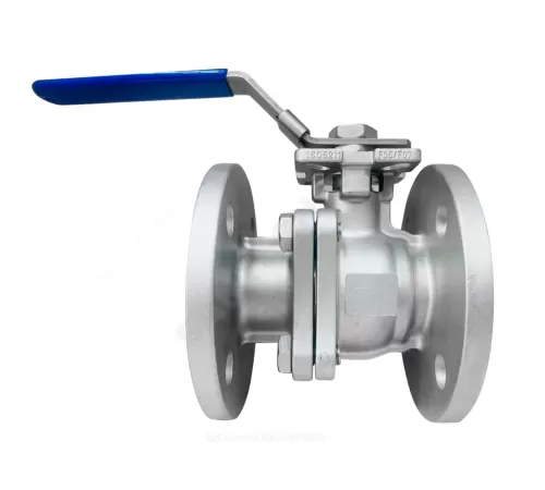 Кран шаровой нерж SS304 двухсоставной Ду 15 Ру40 фл L=125мм под электропривод с рукояткой ISO F03/F04 полнопроходной Benarmo