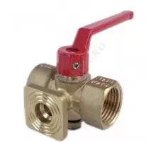 Кран для манометра 3-ходовой латунь 11б18бк(ф)1 Ду 15 Ру16 ВР G1/2" с рукояткой с фланцем SantechSystems