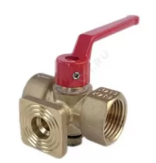 Кран для манометра 3-ходовой латунь 11б18бк(ф)1 Ду 15 Ру16 ВР G1/2" с рукояткой с фланцем SantechSystems