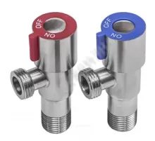 Комплект кранов нерж бытовых угловых G1/2" Ру10 НР флажок без отражателя SantechSystems