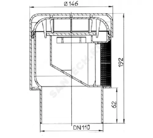 Клапан воздушный канализационный Дн 110 б/нап для невентилируемых стояков HL 900NECO