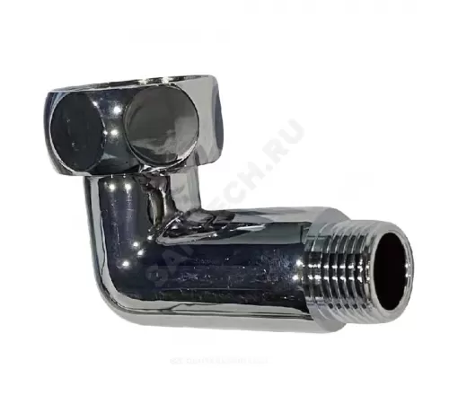 Соединитель для полотенцесушителя латунь Ду 20 3/4"x3/4" нак/гайка/НР угловой в/к отражатель хром SantechSystems