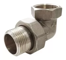 Соединитель латунь никель американка Ду 20 (3/4") угловой ВР/НР VALFEX VF.098.N.034