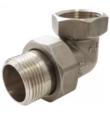 Соединитель латунь никель американка Ду 15 (1/2") угловой ВР/НР VALFEX VF.098.N.012