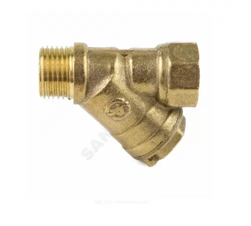 Фильтр сетчатый Y-образный латунь Ду 15 Ру20 1/2" ВР/НР 4002 с отверстием под пломбу с пробкой Aquasfera 4002-01