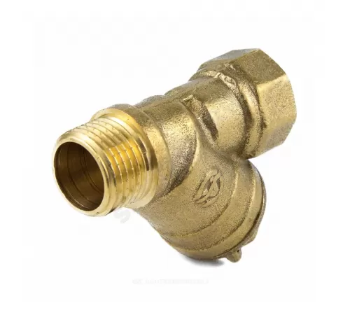 Фильтр сетчатый Y-образный латунь Ду 15 Ру20 1/2" ВР/НР 4002 с отверстием под пломбу с пробкой Aquasfera 4002-01