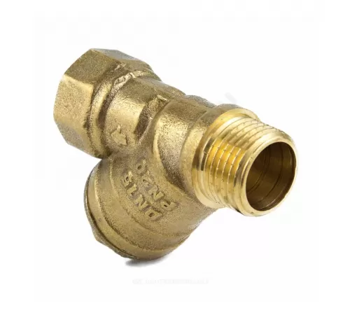 Фильтр сетчатый Y-образный латунь Ду 15 Ру20 1/2" ВР/НР 4002 с отверстием под пломбу с пробкой Aquasfera 4002-01