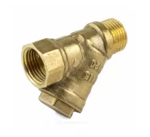 Фильтр сетчатый Y-образный латунь Ду 15 Ру20 1/2" ВР/НР 4002 с отверстием под пломбу с пробкой Aquasfera 4002-01