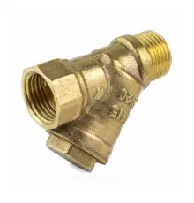 Фильтр сетчатый Y-образный латунь Ду 15 Ру20 1/2" ВР/НР 4002 с отверстием под пломбу с пробкой Aquasfera 4002-01