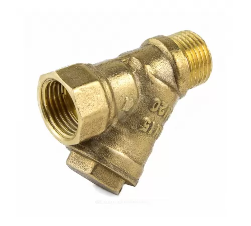 Фильтр сетчатый Y-образный латунь Ду 15 Ру20 1/2" ВР/НР 4002 с отверстием под пломбу с пробкой Aquasfera 4002-01