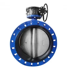 Затвор дисковый поворотный чугун Ду 700 Ру10/16 фл с редуктором диск чугун манжета EPDM Benarmo