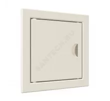 Люк-дверца с фланцем и ручкой пластик 146х146 Evecs ЛР Л1515Р Ivory