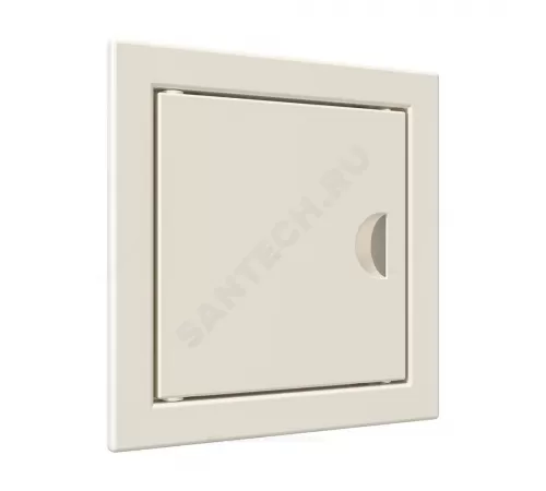 Люк-дверца с фланцем и ручкой пластик 146х146 Evecs ЛР Л1515Р Ivory